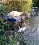 Young Bill with sizable rainbow from pond--into the backing!