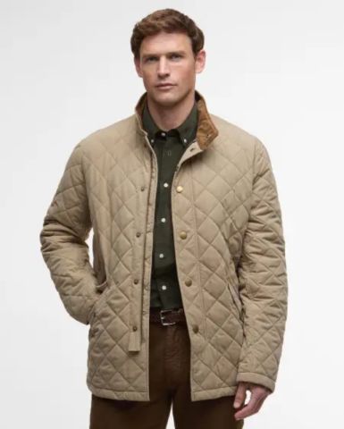Barbour M's Shoveler Quilted Jacket: Angler's Lane Virginia Fly